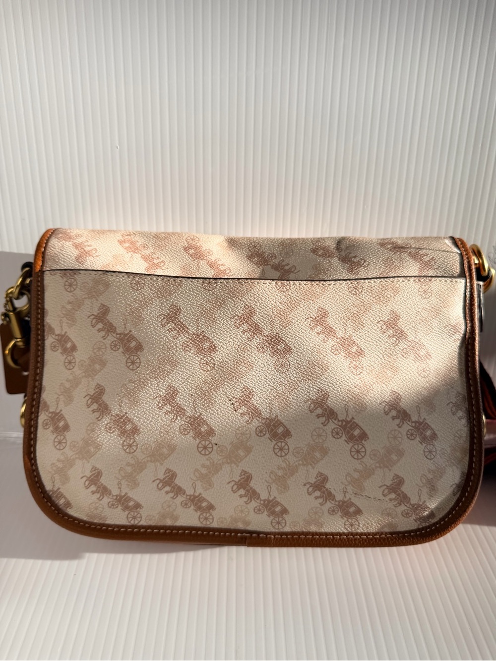 Coach field messenger cross body bag coated canvas white/brown - Picture 6 of 15